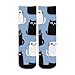 susiyo Artistic Black White Cats Hiking Socks Boy Girls - Cushioned Crew Socks for Kids Soft, Breathable & Seamless Toe for All-Day Comfort