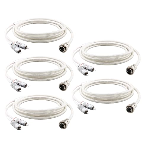 Cable DIN 4 pines a 2RCA hembra con adaptador plateado para audio analógico 7