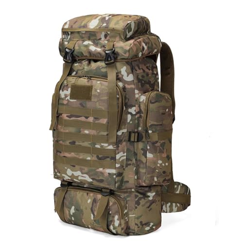 CINGHI LUSSO Sac à dos de randonnée 80l hommes et femmes militaire tactique sac à dos imperméable molle sac de jour Camping randonnée en plein air survie sac à dos (CP)