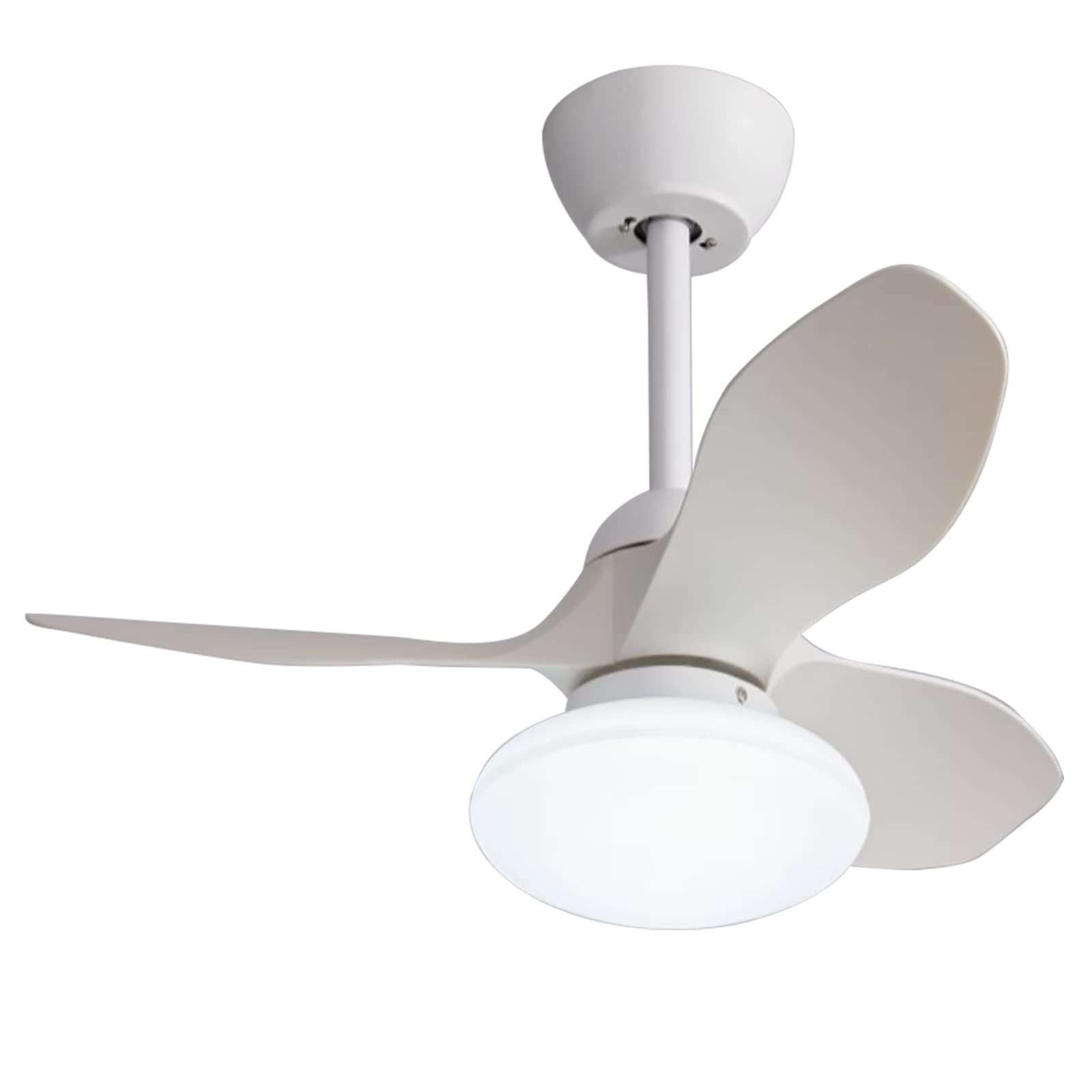 SXDMOUBK 31.5" Modern Ceiling Fan with Remote Dimmable Lights 6 Speeds Reversible Quiet Operation Stylish White Fan for Living Room & Bedroom Lighting