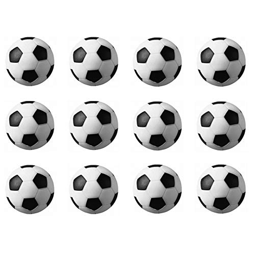 HUJI Foosballs Replacement Black and White Mini Soccer Balls (12)