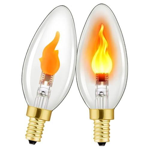 Flame Light Bulbs E12 LED Realistic Flickering Fire Candelabra Decorations