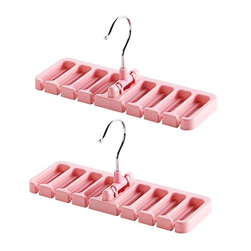 Luxshiny Portacravatte e Portacinture Antiscivolo Rosa, Organizer Armadio Compatto Capacità 8 Pezzi, Appendiabiti Multiuso Per Cravatte, Cinture e Sciarpe