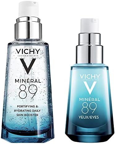 Vichy Vichy Hydration and Skin Strengthening Kit, Mineral 89 Hyaluronic Acid Face Serum and Eye Serum with Caffeine, 1.0 ct.