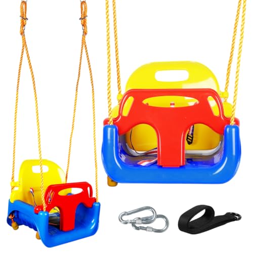 KINSPORY Columpio para Niños 3 en 1, Columpio de Jardín | Columpio para Interior y Exterior, Columpio para Bebés y Infantiles (Azul)