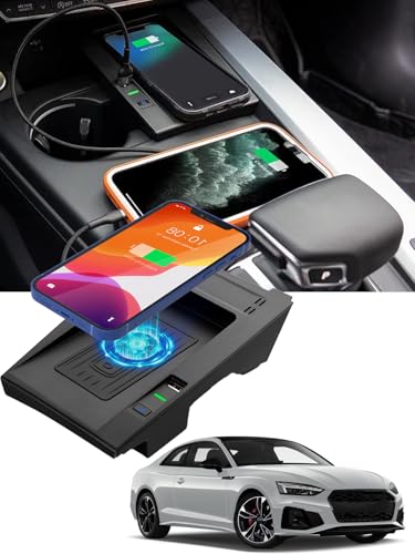 Organizador de consola central automotriz Audi A5 para viajes sin cables