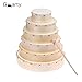 Wood Frame Drum with Stick – Hand-Percussion Frame Drum, Natural Wood Shell 4/6/7/8/9/10 Inch Sizes, Educational Musical Instrument for Rhythm Play & Performance (E)