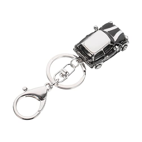 Homoyoyo llavero de coche embellecedor auto llavero lindo mosquetón llaves Billetera felpa llavero con decoración de coche pequeño colgante de bolso decorativo pedrería Black