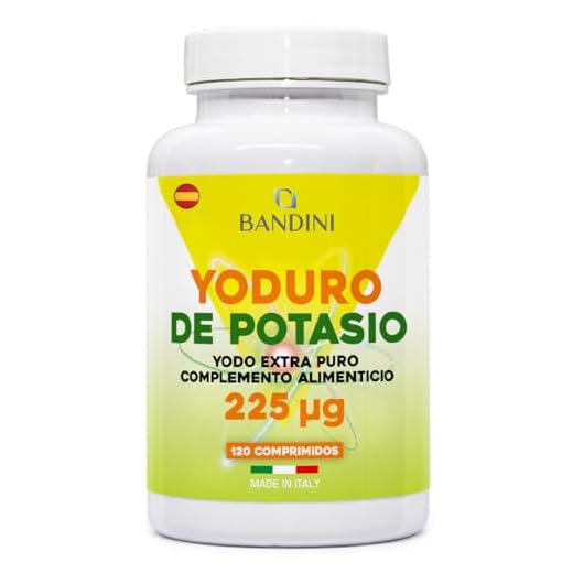 Bandini® YODURO DE POTASIO 225 mcg (Por Comprimido) - 120 Tabletas de YODURO DE KI PURO - Complemento Alimenticio en Dosis Altas Fácilmente Tragable - ni OGM - 100% Vegano