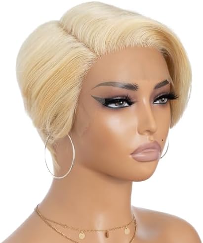 Amazon.com : Rebecca Fashion 613 Blonde Pixie Lace Front Wigs Human ...