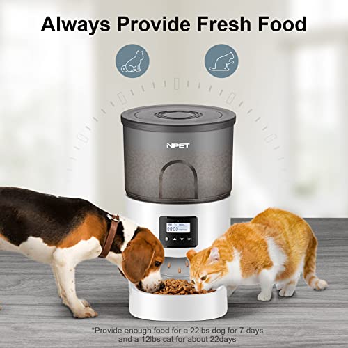 NPET Automatic Cat Feeder ClogFree 135oz/4L Cat Food Dispenser Twist