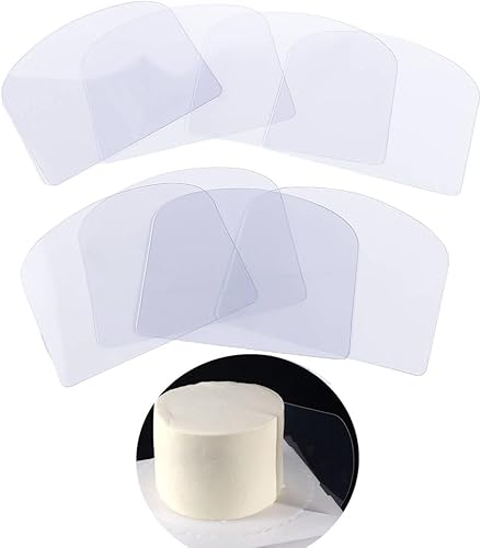 Leadigol 10 raspadores de plástico para tartas, moldeador flexible de fondant para tartas, raspador de crema transparente para tartas, glaseado más