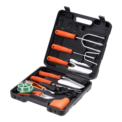 HARFINGTON 1 Set Garden Tool Set 9 Pieces Plastic Gardening Planting Tool Kit with Shovel