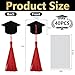 codree 40 Pcs Felt Graduation Cap Sealing Labels, Self-Adhesive Graduation Hat Envelope Stickers with Tassel, Grad Cap Seals Stickers for Envelopes College High School Grad Party (Red)