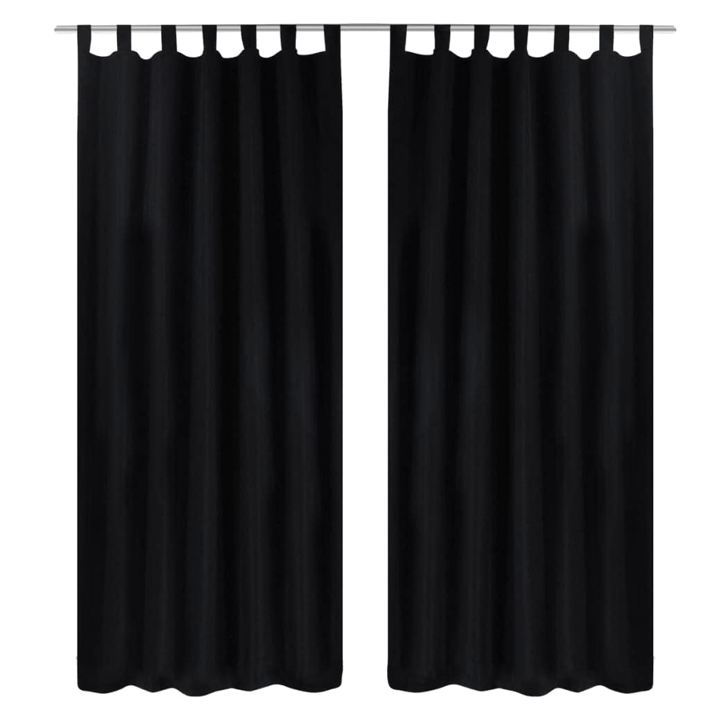 Rideau isolant thermique noir 140x245 cm passants polyester chambre