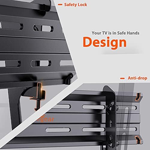Perlegear TV Wall Bracket for 26-55 inch TVs, TV Bracket Max 45kg Weight Capacity, Sturdy Tilt TV Wall Mount Max VESA 400X400mm, Ultra Slim for Flat & Curved TVs