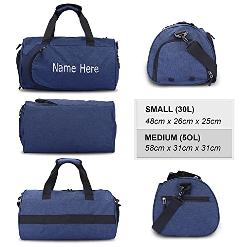 Personalized Embroidered Sports Bag Travel Bag With Any Text Custom Sports Bag With Shoe Compartment & Wet Compartment (black)3