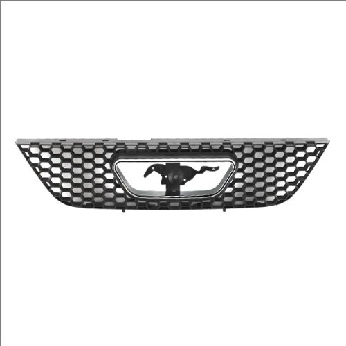 CarPartsDepot Front Grille Grill Matte Black w/Bright Frame Assembly No Bullitt Edition 1999-2004 FORD Mustang FO1200357 XR3Z8200AA