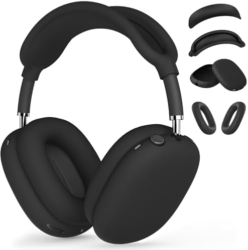 4 in 1 Silicone Case Cover for AirPods Max 2/ AirPods Max Headphones, Black