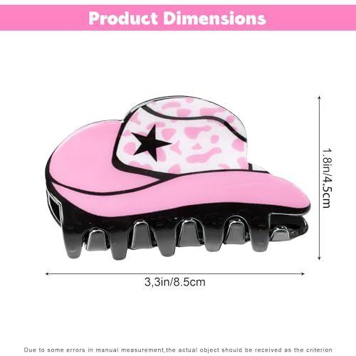 Pinza para cabello JazSwirl, 8 cm, color rosa, diseño western miniatura 2