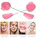 2 Pcs Silicone Face Scrubber, Exfoliating Facial Cleansing Brush Silicone & Face Mask Applicator Pore Blackhead Cleaner Tool Lip Exfoliator Soft & Gentle for All Skin Types, Ideal for Daily Use, Pink
