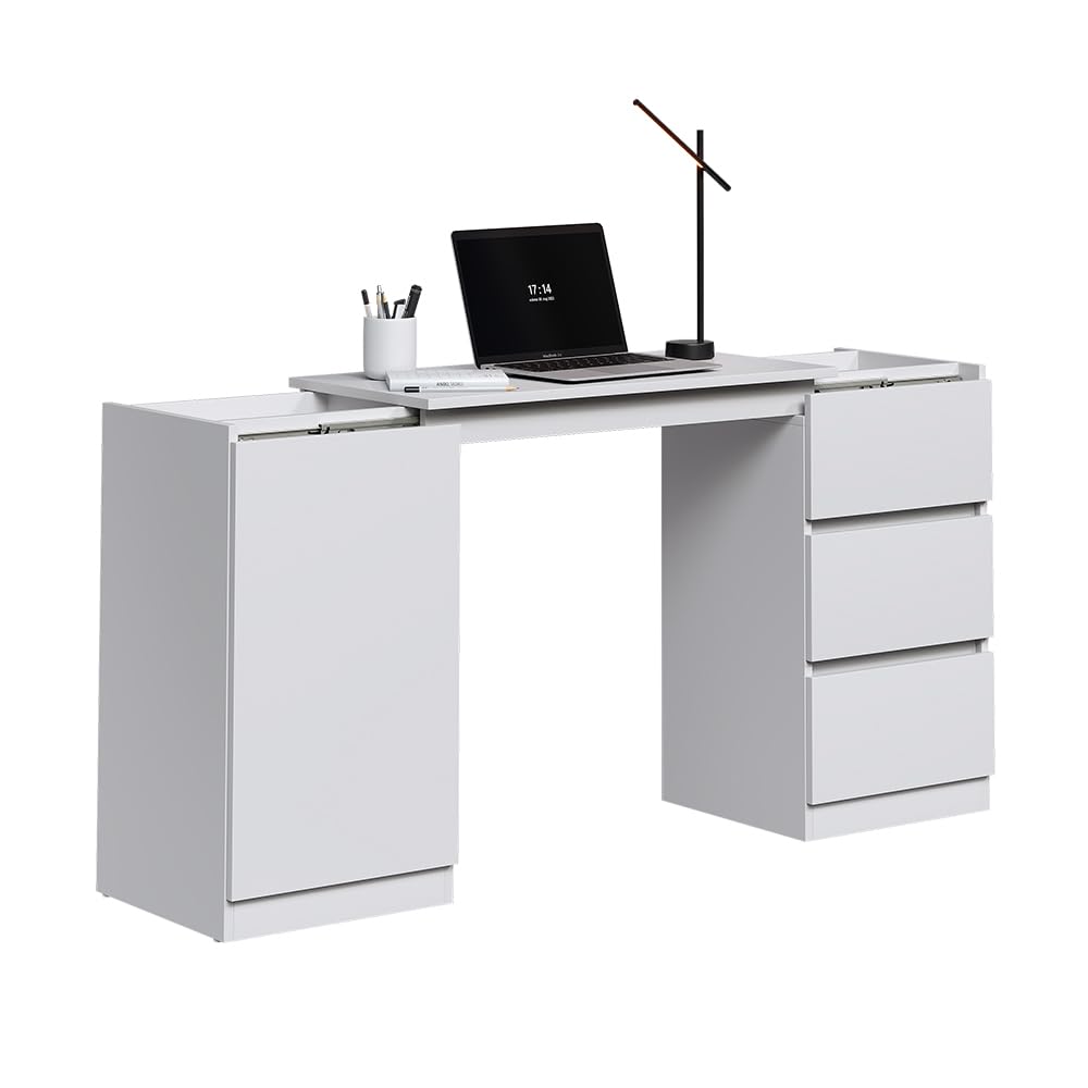 Vicco Cómoda con función Escritorio Varino, Blanco, 80 x 75.5 cm | extensible
