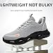 GLYGML Mens Steel Toe Safety Work Shoes Trainers Sneakers Puncture Proof Anti Smashing Non Slip Breathable Comfortable Fashion Light Gray US 12