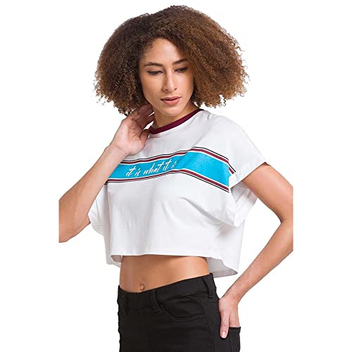 Image of Spykar Baby Cotton Blend Three-Fourth Sleeve Printed Casual Regular Fit T-Shirt for Women