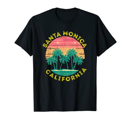 Palmier souvenir de vacances rétro Santa Monica T-Shirt