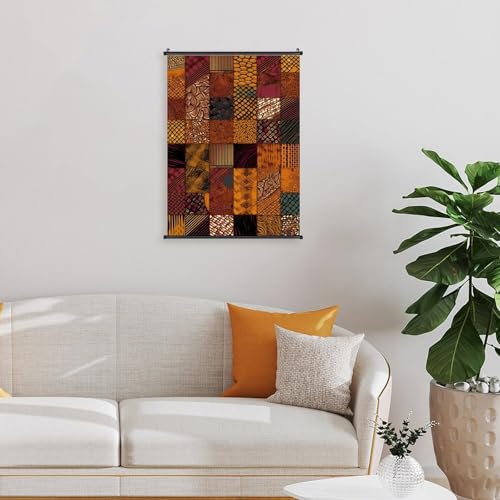 Poster style africain patchwork 40x60 cm avec crochet amovible - 7