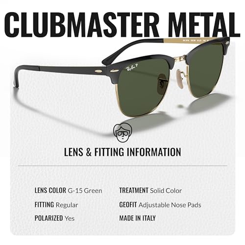 Ray-Ban RB3716 CLUBMASTER METAL Square Shaped Sunglasses for Men & Women with Official RAYBAN Eyewear Kit4