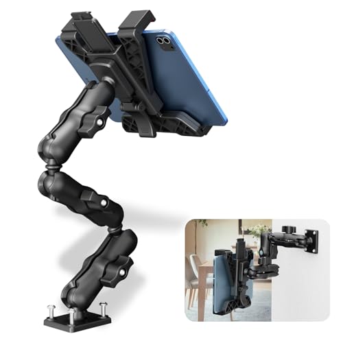 OHLPRO Heavy Duty Tablet Holder for Truck, iPad Holder for Car Drill Base, 360°Adjustable 3-Stage Arm Car Mount for All 7' - 11.5' iPad Pro,Mini,Samsung Tab, Nexus, Great for Desks, Wall, Businesses