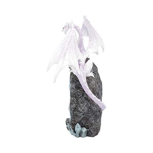 Dragon blanc sur géode de 22 cm statuette Nemesis Now luxe