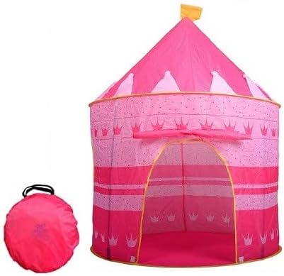 Other Pop Up Girls Pink Castle Play Tent House - Princess Foldable Play Tent for Indoor/Outdoor Use
