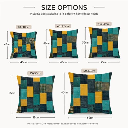 Housses de coussin 60x60 lin imperméables : l'élégance géométrique durable - 8