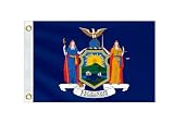 Double Sided New York State Boat Flag 16x24 Inches for Bike Motorcycle Truck Small NY Nautical Flag 220D Heavy Duty Printed Nylon with 2 Brass Grommets