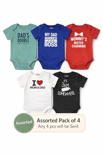 Image of TuddyBuddy 100% Cotton Multi Color Romper /Bodysuit /Onesies for Baby Boys & Baby Girls