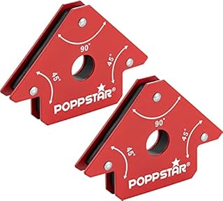 Poppstar Welding Magnets Small (Set of 2 Pcs) with 11.3 kg (25 lb) Magnetic Holding Force/Heavy-Duty Magnetic Welding Clamps 45° / 90° / 135°