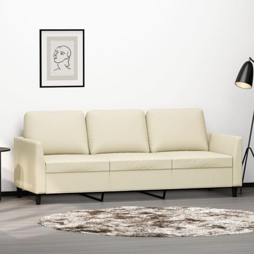 ShGaxin Sofá de 3 plazas de Cuero sintético Color Crema 180 cm, Sofas De Salon, Hogar Sofa, Muebles Salon, Sofa Relax, Sofá Moderno - SPU:359339