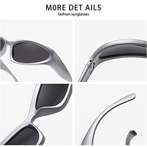 Y2k Wrap Around Sports Sunglasses Women Men Trendy Fashion Oval Futuristic Outdoor Shades Glasses3