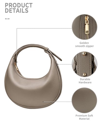 Elegant Crescent Shoulder Bag Stylish Casual Clutch Purses for Women 3 Ways Adjust Strap Hobo Handbags with Zip Closure3