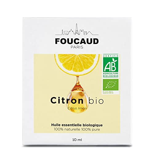 FOUCAUD | Huile essentielle de Citron | Citrus limon | BIO | 100% naturelle 100% pure | Roll on inclus | STIMULANTE, ASSAINISSANTE, TONIQUE DIGESTIF | 10 ml | Marque Française depuis 1946 Cover
