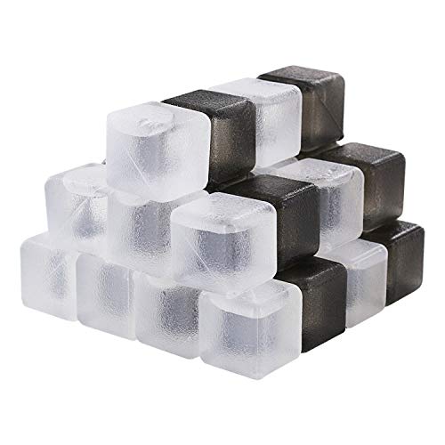 Thornton's Reusable Plastic Ice Cubes, Assorted Colors (32 Cubes) Fun, 32, Tuxedo, 32 Icecubes For Beverage Chilling & Cooling Fast Freezing Cubes Keep Your Drink Cold Longer Chills Without Diluting #TOP29