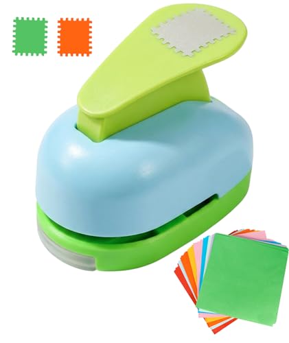 Image of 101 Pcs Stamp Puncher Set, Postage Stamp Punch Cutter Tool for Craft Projects, Multicolor Stamping Equipment with 10 Color Origami Papers, 15 by 15 cm Paper Size, Creative DIY Scrapbooking Supplies