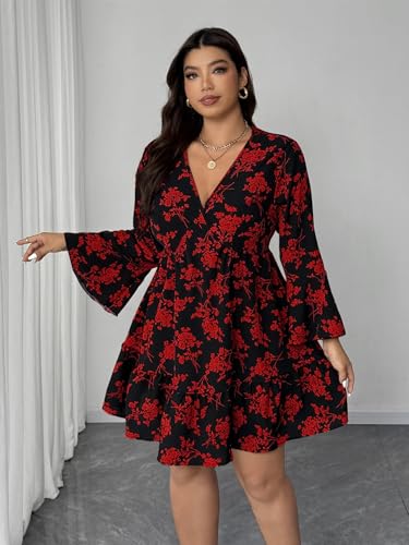 Plus Size Summer Dresses for Women Casual Short Sleeves A Line Midi Dress3