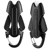 Enhon 2pcs Retractable Fishing Line Cutters - Ice and Saltwater Ready, Ceramic Blades for Braid/Mono/fluorocarbon, Portable Angler Snips with Buckle
