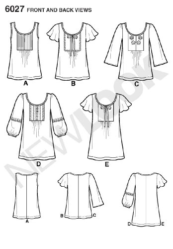 New Look sewing pattern 6027: Misses' Tunic or Tops size A (10-12-14-16-18-20-22) - Thumbnail 4