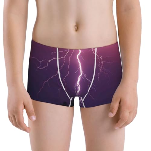 Boys' Cotton Boxer Brief Soft Underwear-Thunderstorm Violet Purple