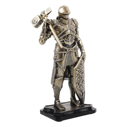 MAGICLULU Statuette de Collection Médiévale en Résine Dorée Sculpture Détaillée, Décoration Vintage Unique pour Salon et Bureau des Passionnés...