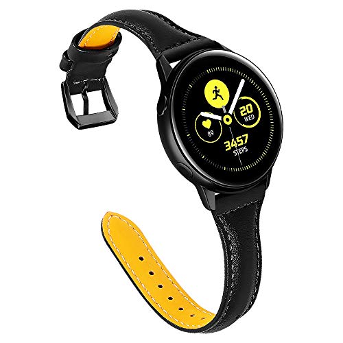Joyozy Leather Band Compatible with Galaxy Watch Active(40mm)/2(40mm), (44mm), Woman Man 20mm Slim